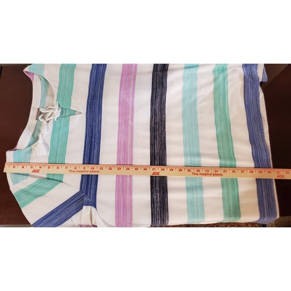 T by Talbots Striped Lace Up Rope Tassel 3/4 Sleeve Pullover Top Plus Size 3X - Picture 10 of 10